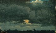 unknow artist Stormy Sky over Landscape with Distant Church china oil painting artist